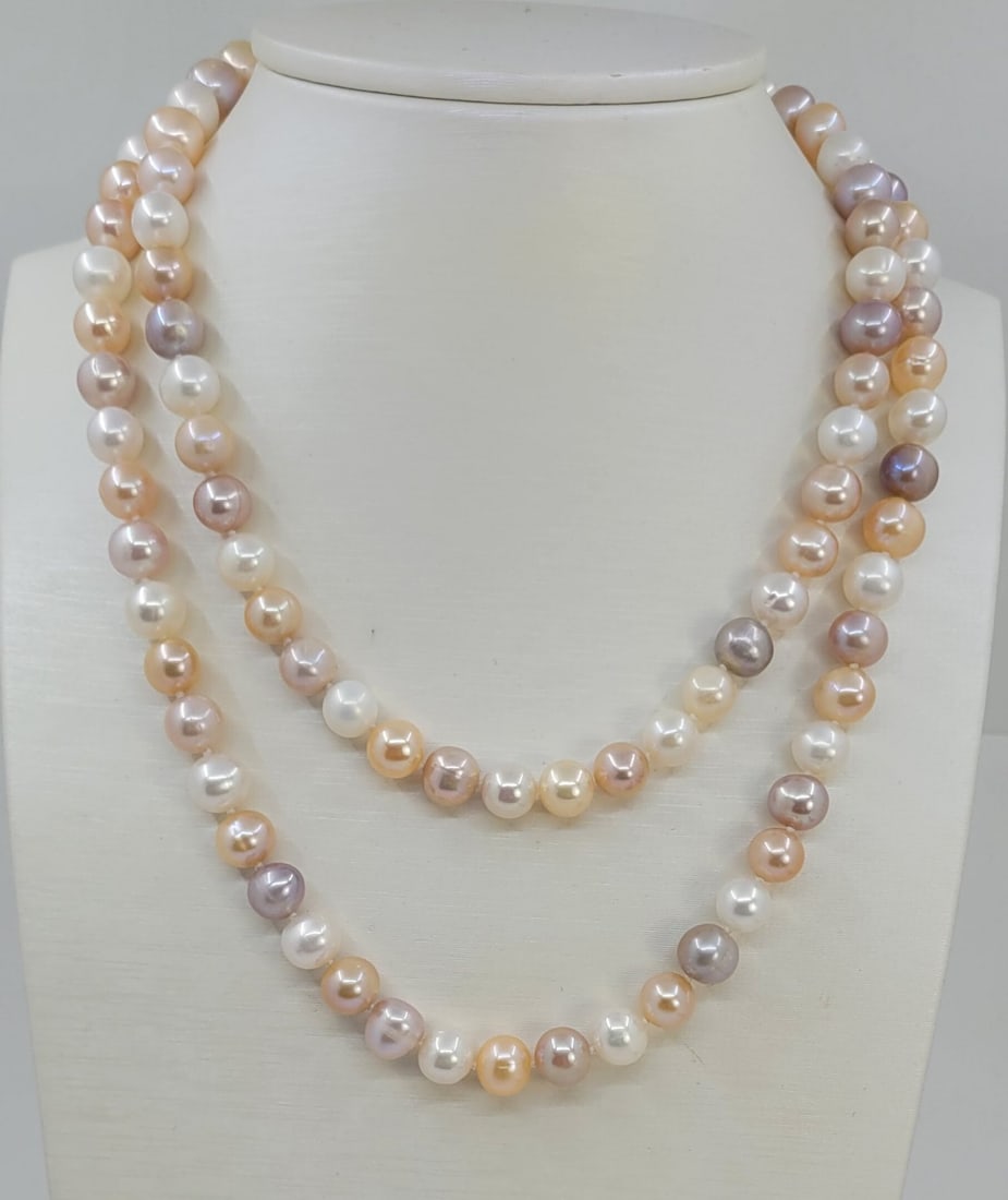 Necklace 8x9mm Multi Color Edison Pearls (1 of 15)