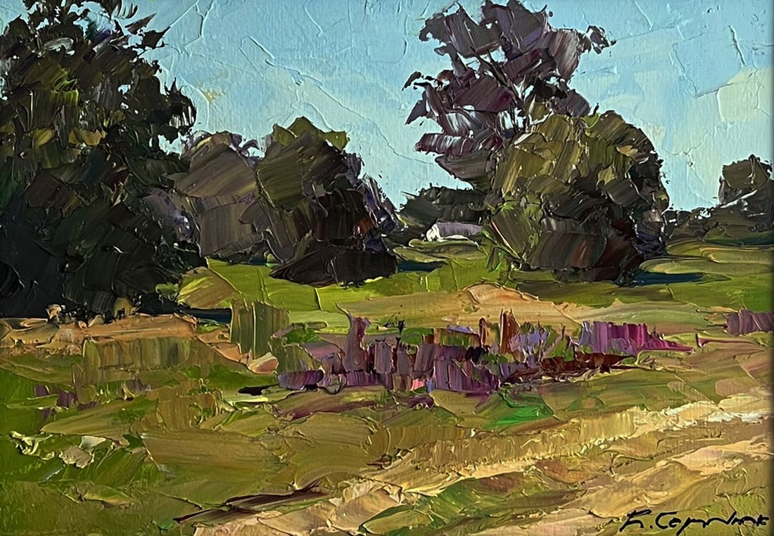 Oil painting In the summer meadows Boris Serdyuk: Title: Oil painting In the summer meadows Boris Serdyuk Description: №AAA6031 *** ABOUT THIS PAINTING *** * TITLE: "In the summer meadows" * ARTISTS: Serdyuk Boris Petrovich * SIZE: 21x30 cm/8.2