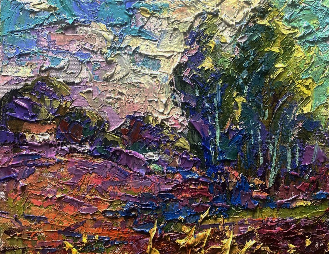 Oil painting Spring gardens in the morning light Oleksiy Ivanyuk - 4