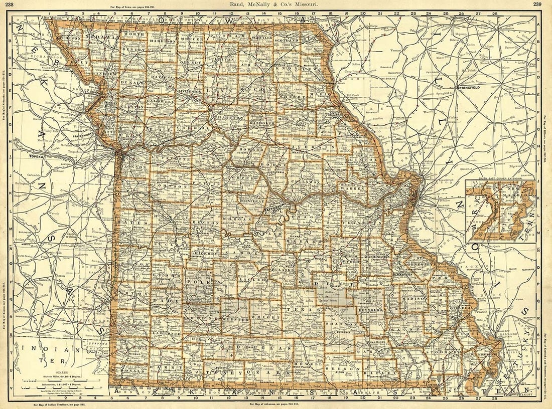 Rand, McNally & Co.'S New Business Atlas Map of Missouri.: Publication Date:c1888Title:Rand, McNally & Co.'S New Business Atlas Map of Missouri.,li>Cartographer:RAND, MCNALLY & CO.Publisher:RAND, MCNALLY & CO.Brief Description:From the twenty-third edition,