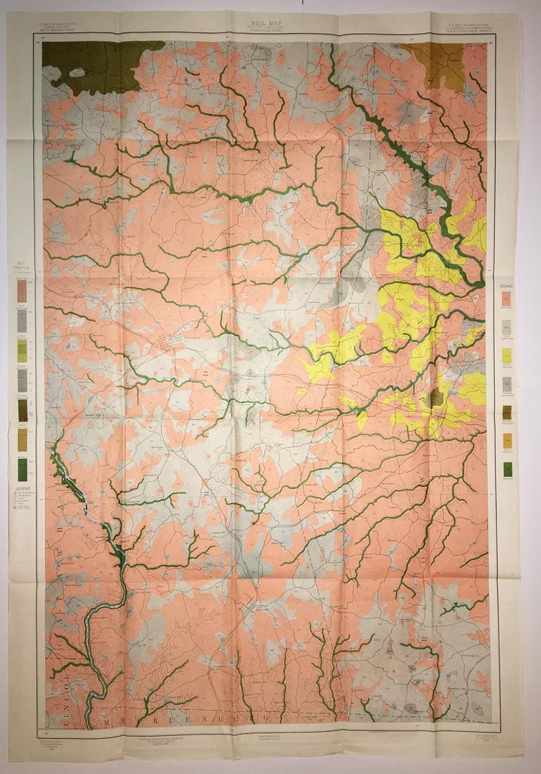 Soil Map North Carolina Statesville Sheet: Publication Date:1901Title:Soil Map North Carolina Statesville Sheet,li>Cartographer:DORSEY, CLARENCE W.Publisher:U.S. DEPT. OF AGRICULTURE. BUREAU OF SOILSBrief Description:Handsomely