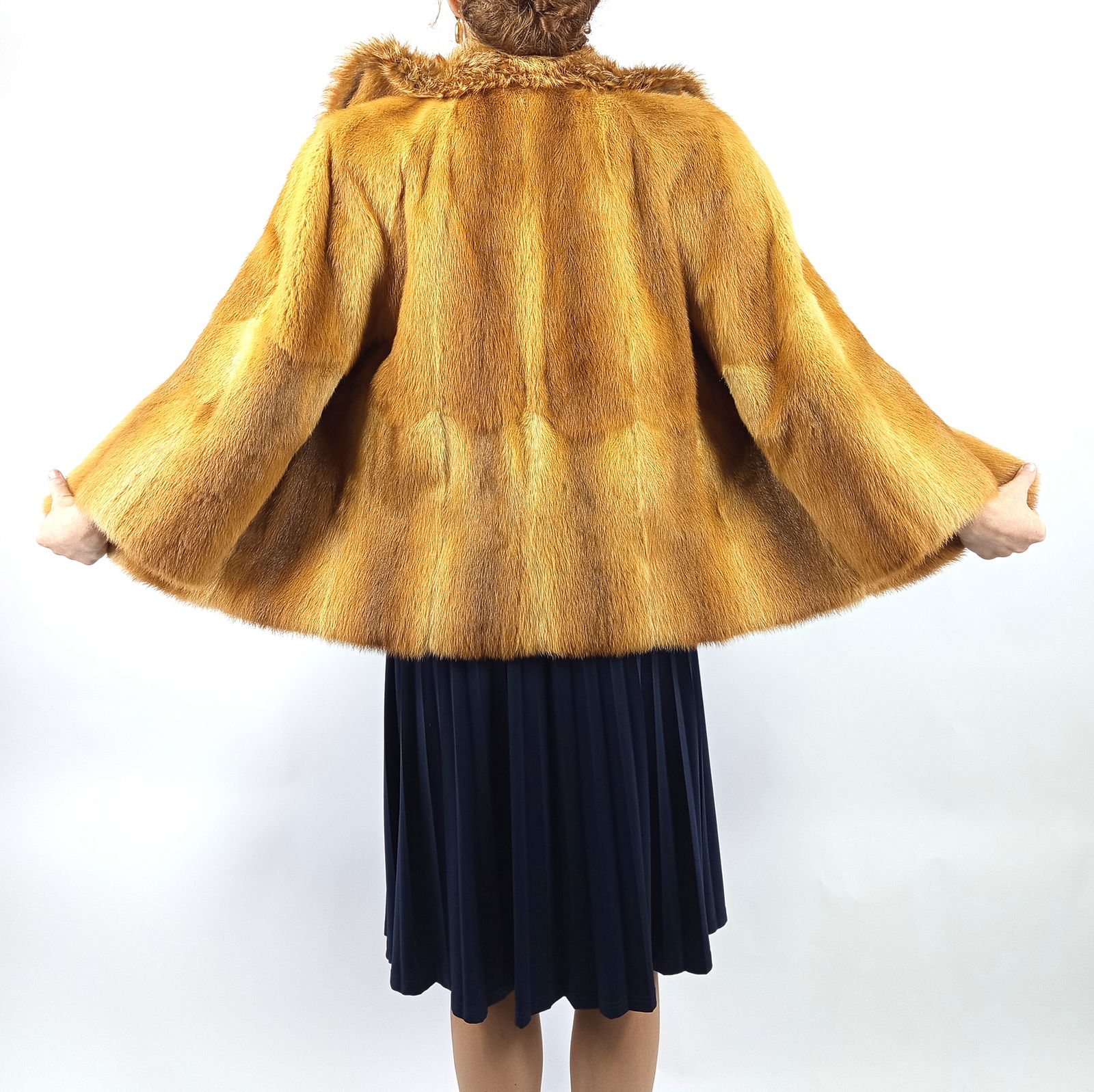 GOLDEN MINK RED FOX FUR JACKET EU: L ; US: 16 - 5