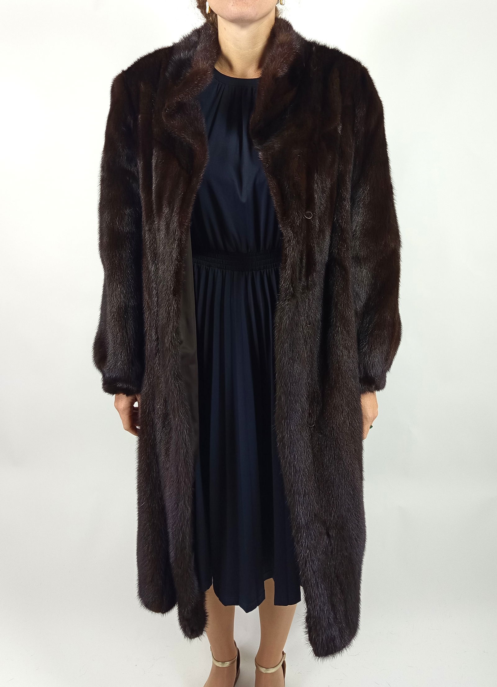 BROWN MINK FUR COAT EU: XXL ; US: 24 - 2