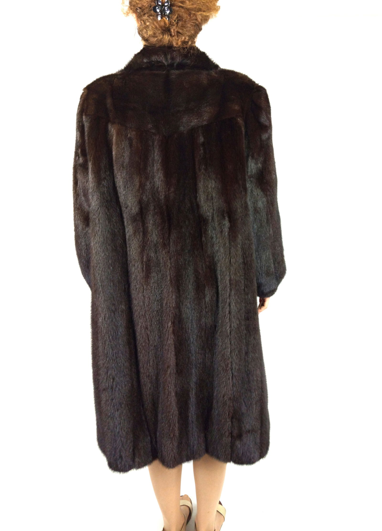 BROWN MINK FUR COAT EU: XXL ; US: 24 - 4