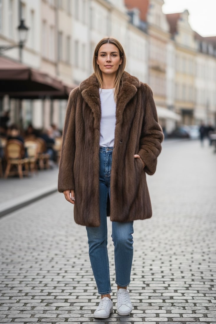 BROWN ALPACA FUR COAT EU: XL ; US: 18: Title: BROWN ALPACA FUR COAT EU: XL ; US: 18 Dimensions: Approximate size- EU: XL; US: 18 : Important details: Length: 85cm/33.46in -Shoulders width:45cm/17.72in -Sleeve Length:62cm/24.41in -Bust size
