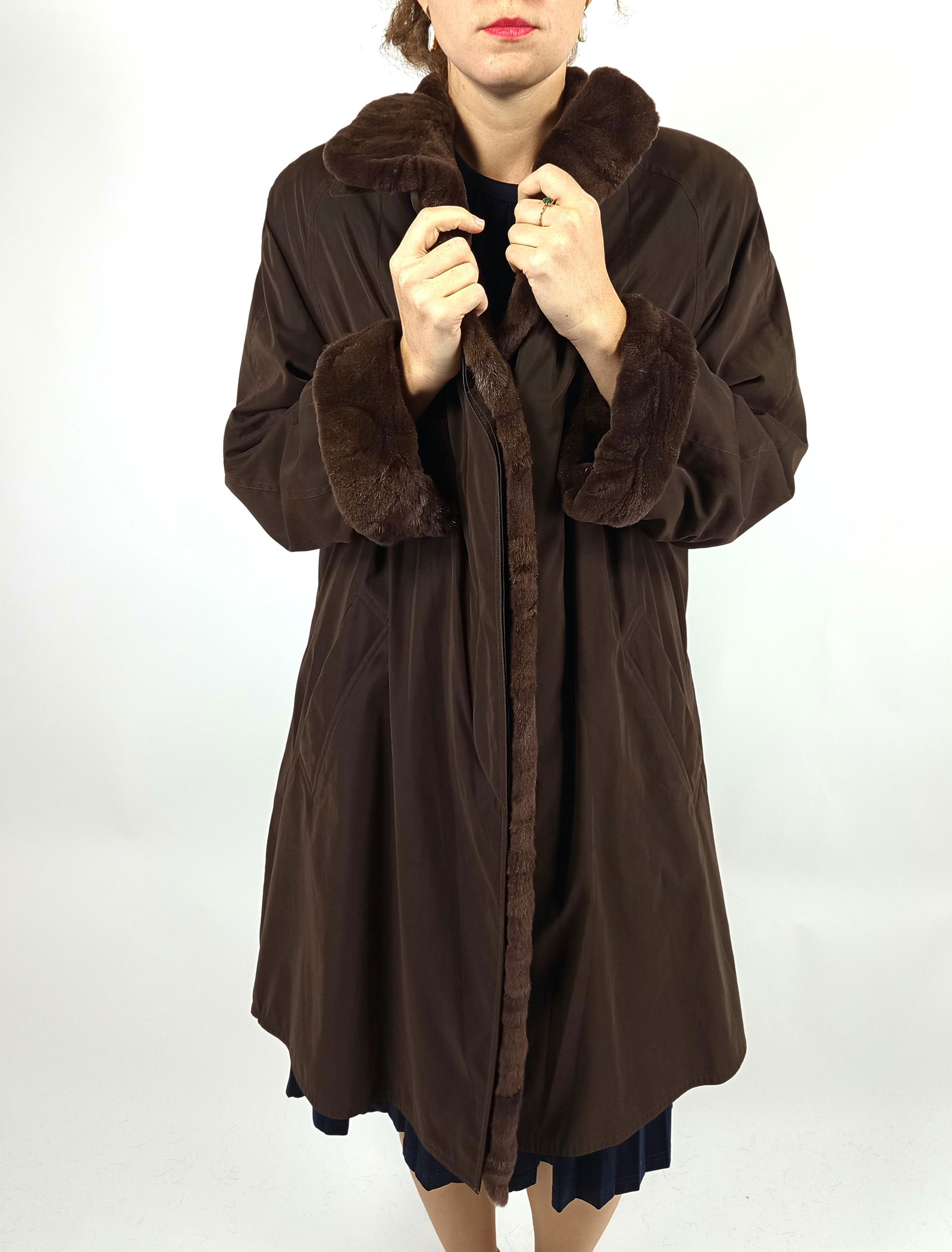 PARKA COAT SHEARED MINK FUR INNER EU: 3XL ; US: 26 - 2