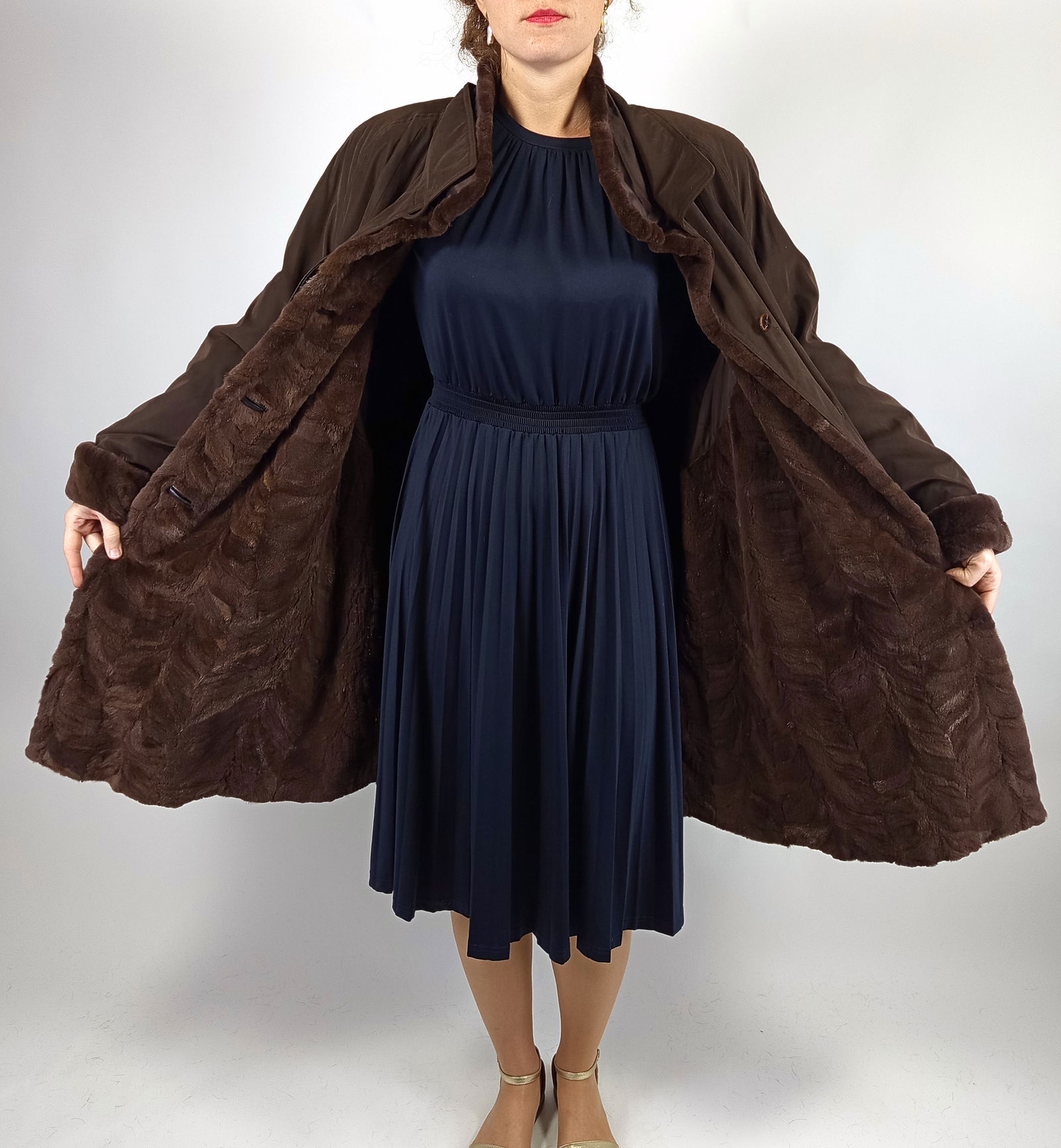 PARKA COAT SHEARED MINK FUR INNER EU: 3XL ; US: 26 - 9