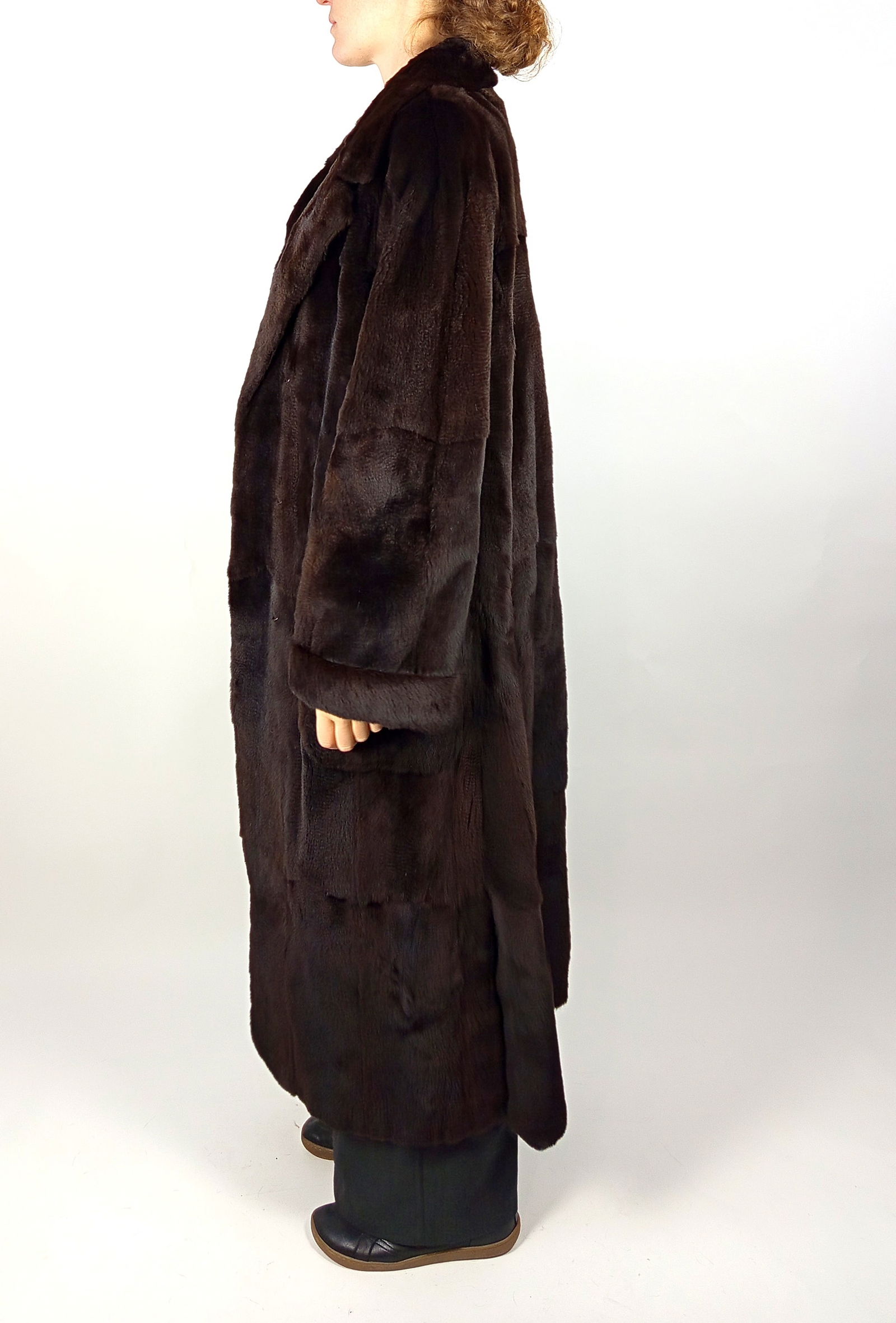 SHEARED BROWN LAPIN FUR COAT EU: L - US:18 - 8