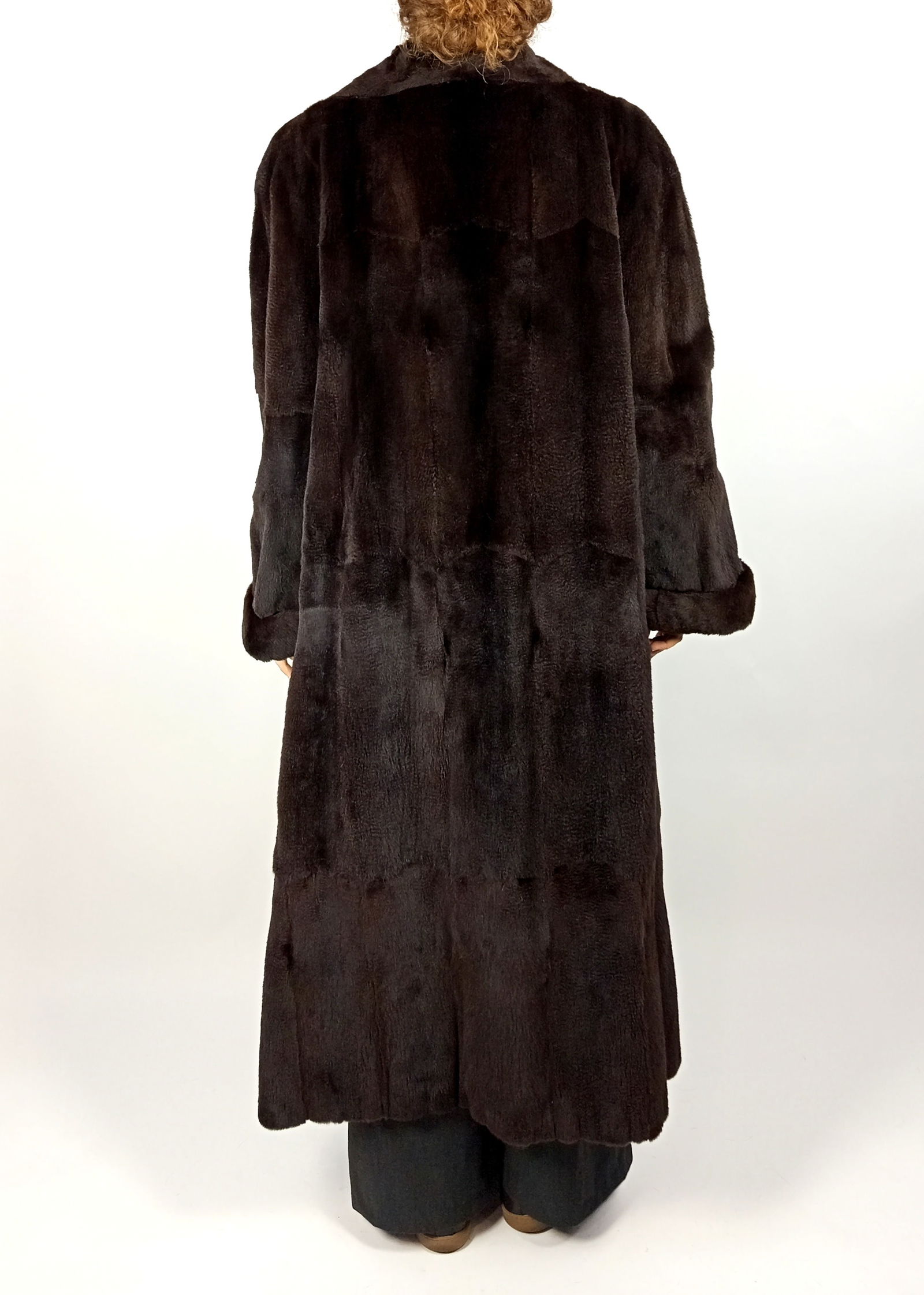 SHEARED BROWN LAPIN FUR COAT EU: L - US:18 - 9