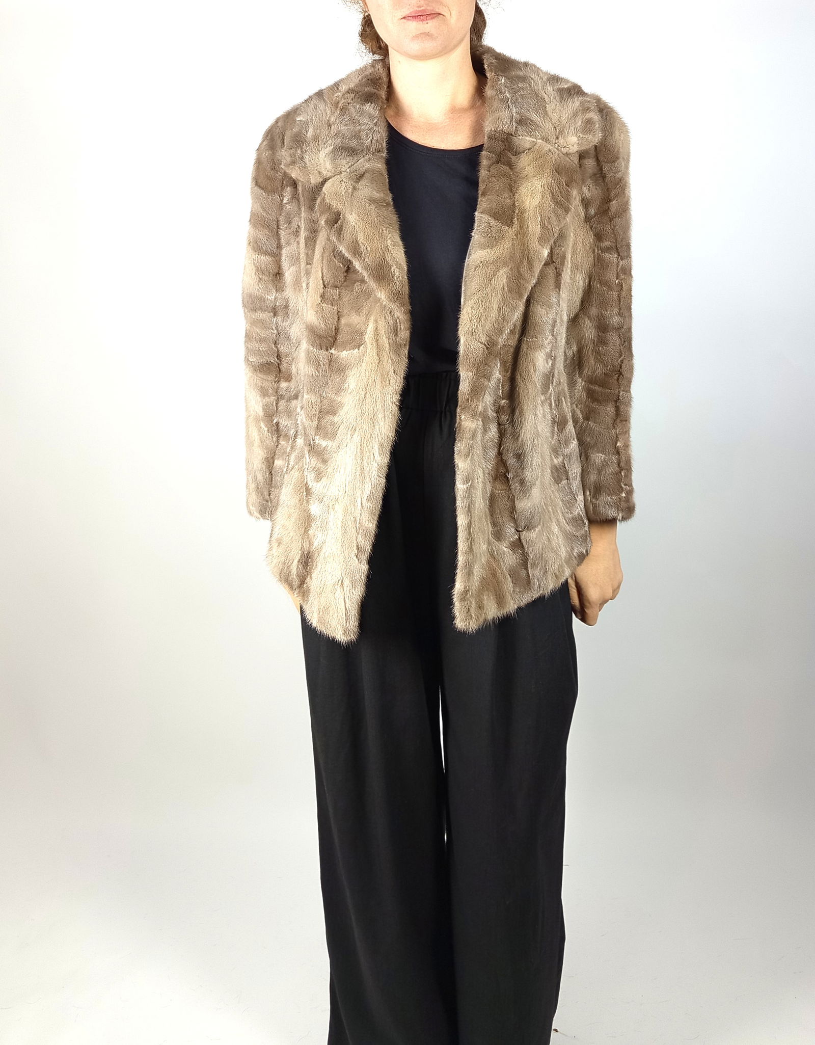 PLATINUM MINK FUR JACKET EU: L - US:18 - 4
