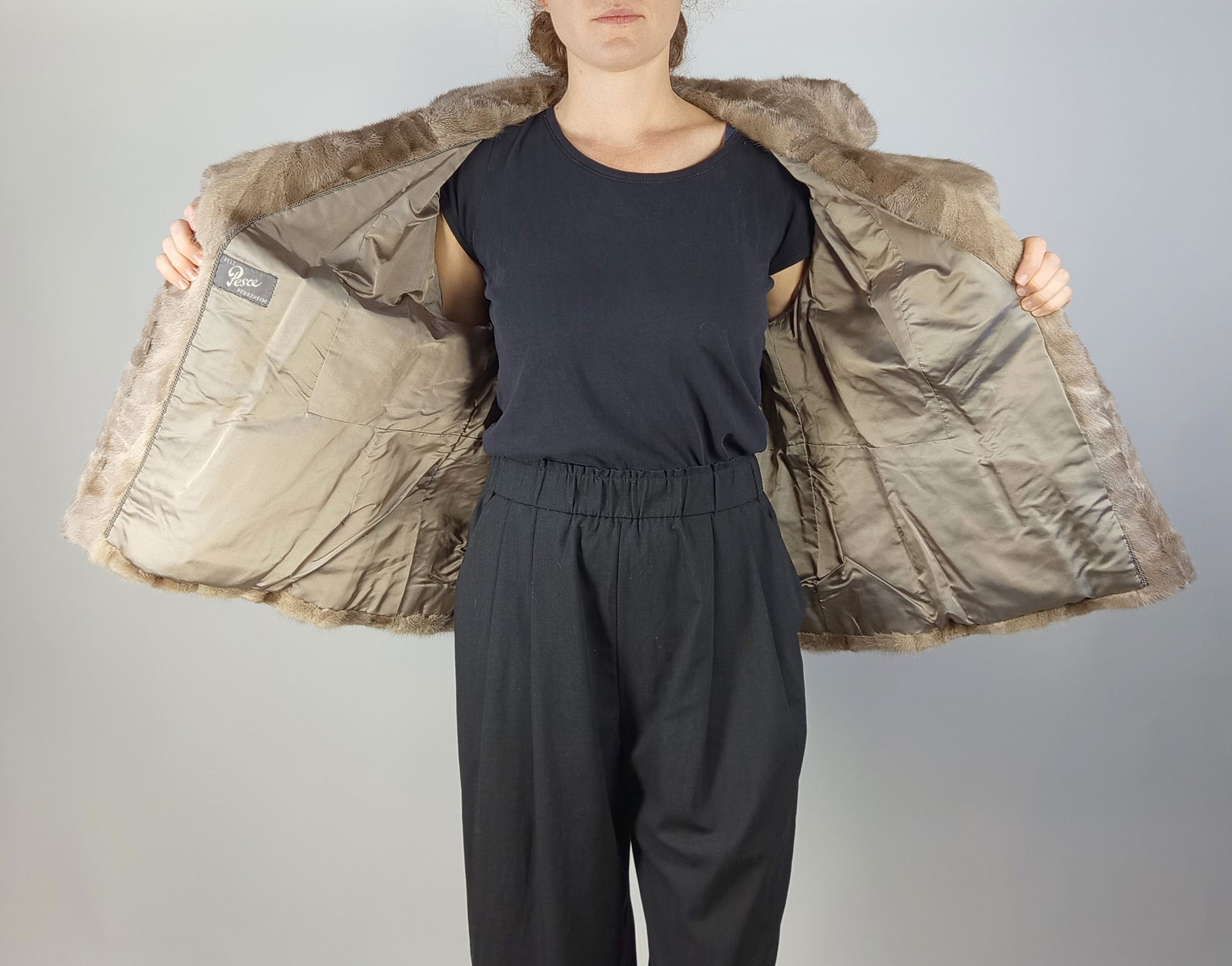 PLATINUM MINK FUR JACKET EU: L - US:18 - 9