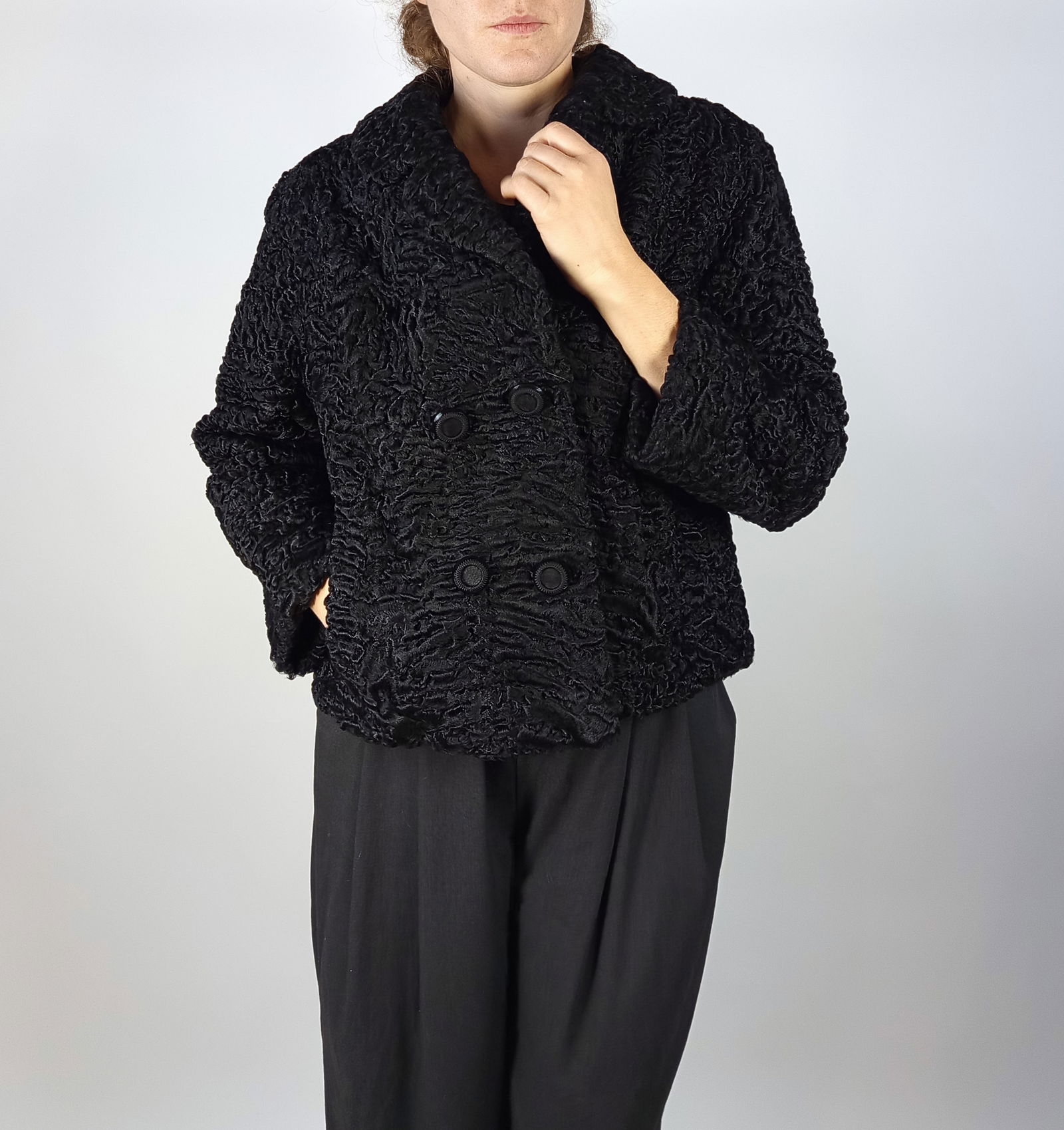 BLACK KARABUL FUR JACKET EU: L - US:18 - 7