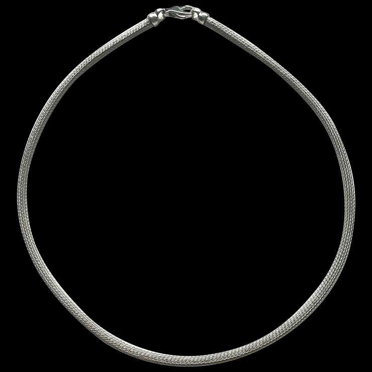 Vintage Woven Mesh Cable Platinum Necklace (1 of 5)