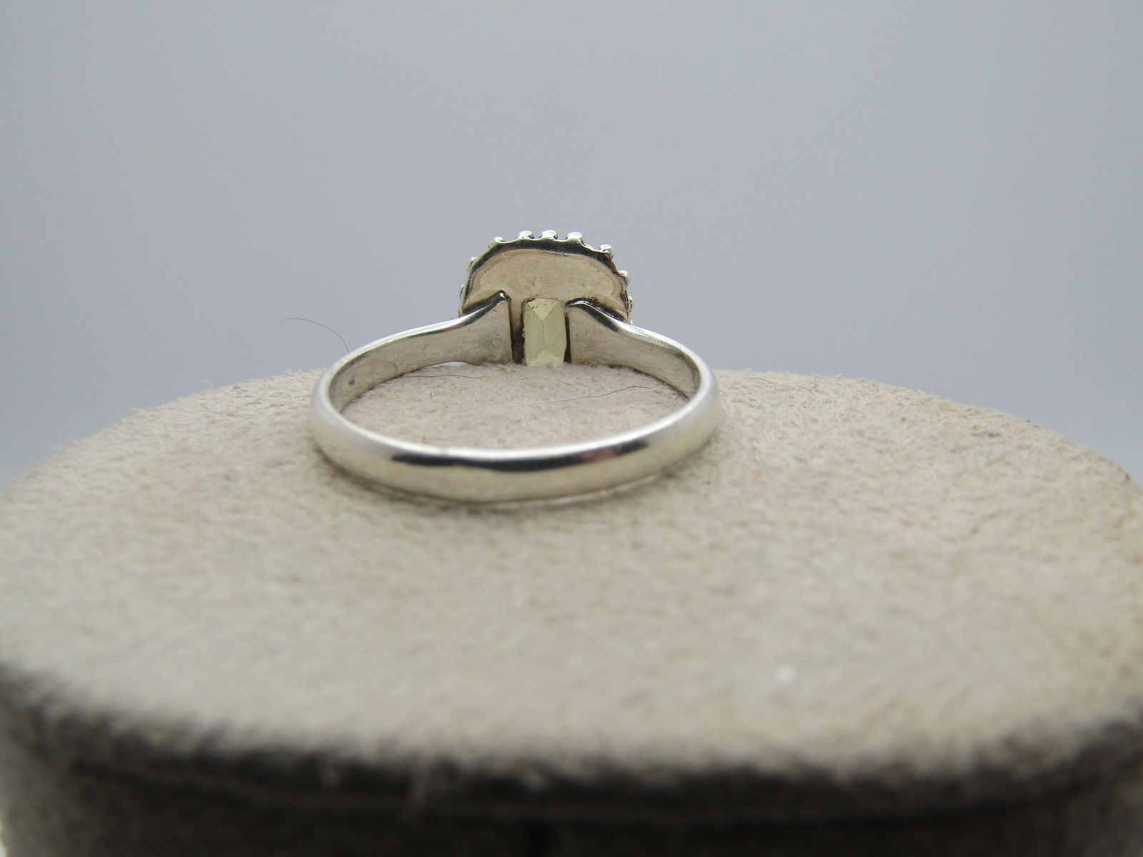 Sterling Citrine Ring, Sz. 7.5, Rectangular Cut, Modern - 4