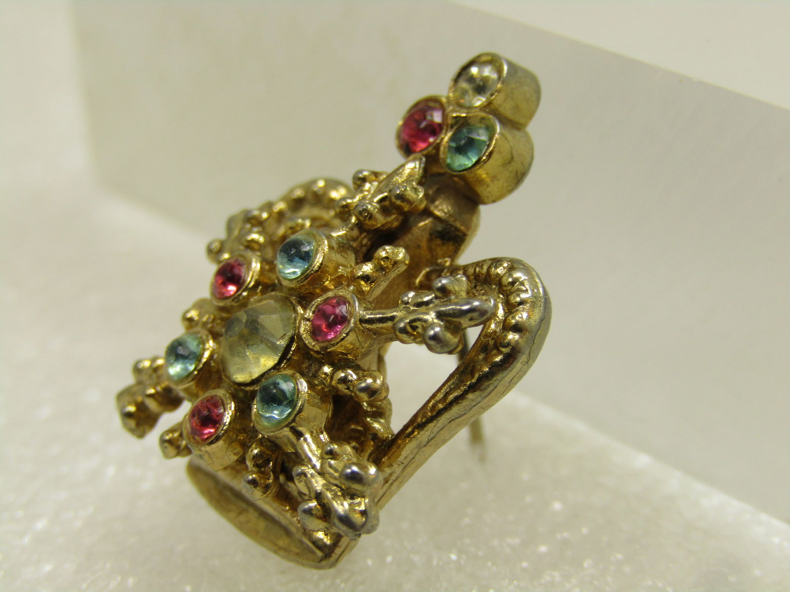Vintage Rhinestone Crown Brooch, 1950's-1960's - 2