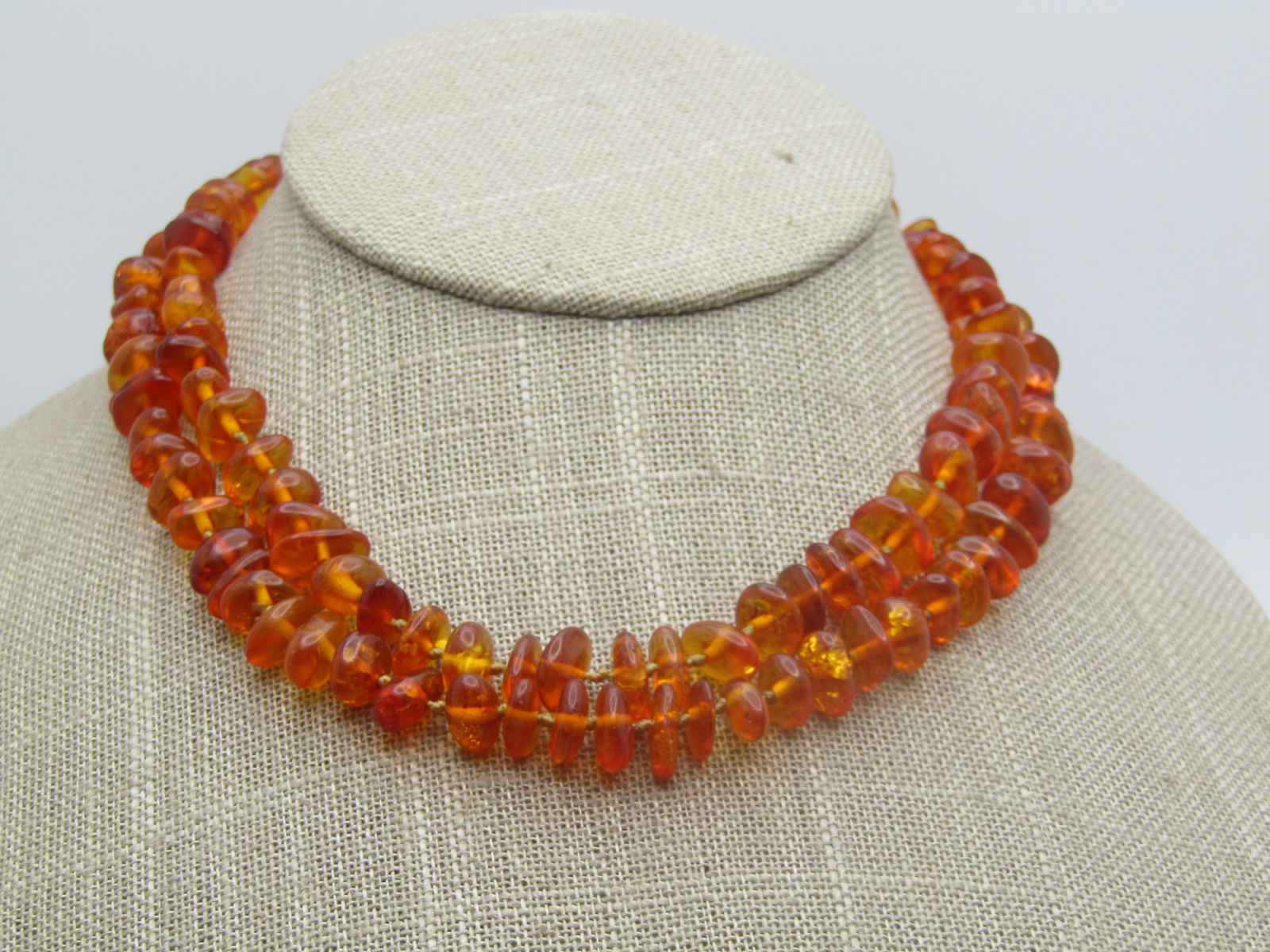 Vintage Honey to Light Cognac Baltic Amber Nugget Necklace, 28" - 4