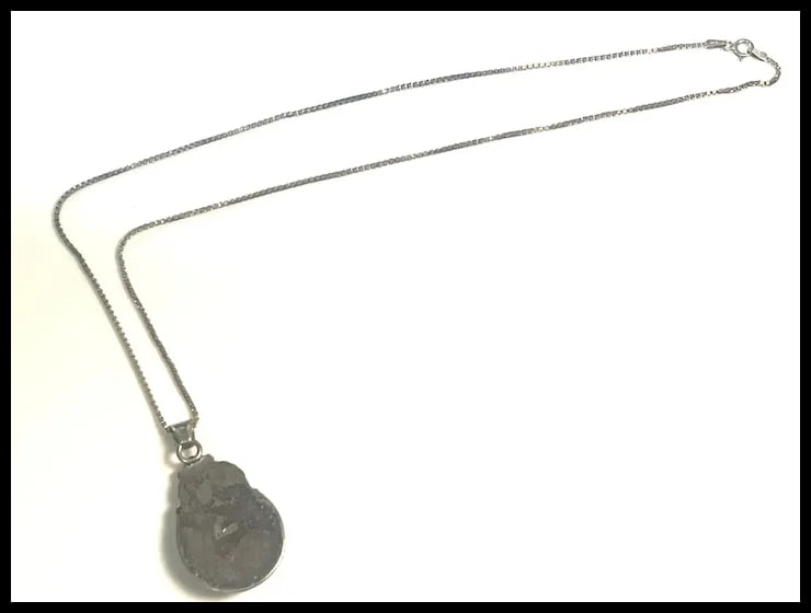 Navajo Sterling Silver and Black Onyx Necklace - 7