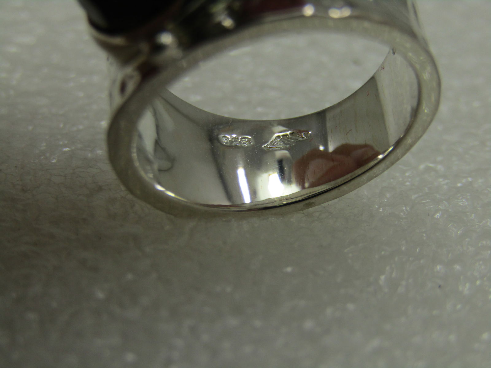 Sterling Smoky Topaz Wide Hammered Band Ring, Sz. 8, - 8