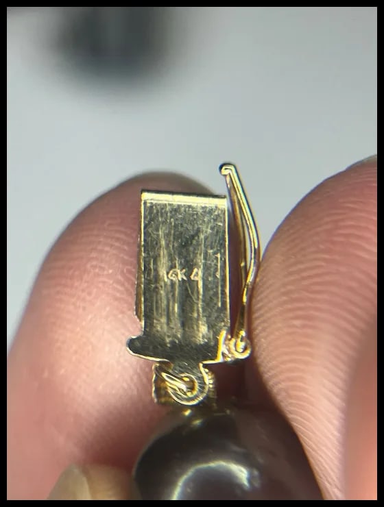 Estate Tahitian Black Pearl Necklace Strand with 14k Gold Clasp - 9