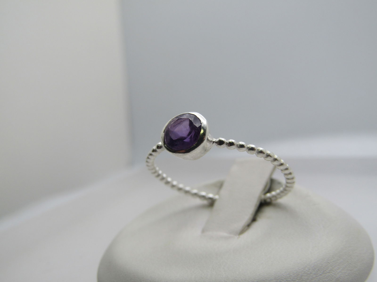Sterling Amethyst Ring, Size 9.5, Bezel-Set - 2