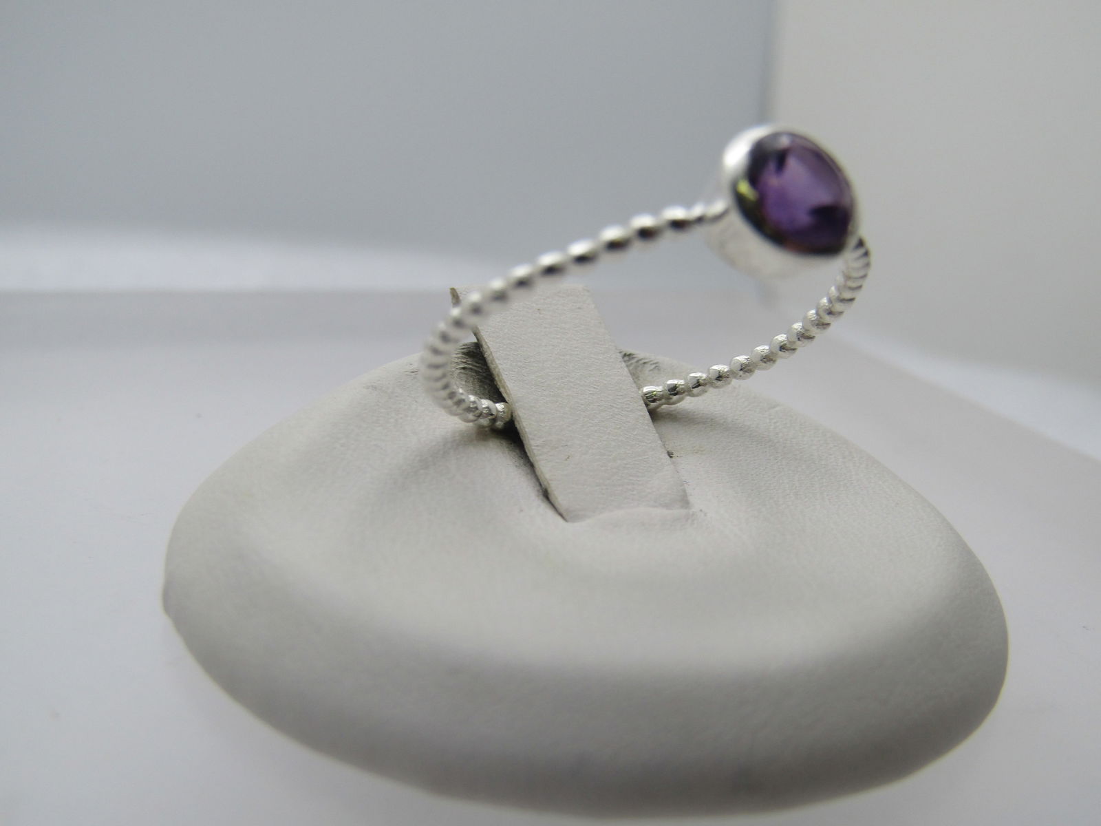 Sterling Amethyst Ring, Size 9.5, Bezel-Set - 3