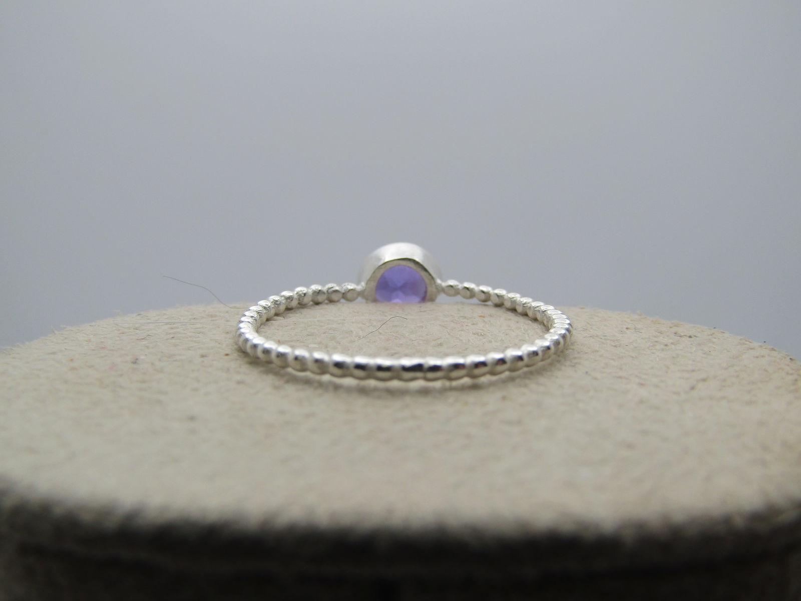 Sterling Amethyst Ring, Size 9.5, Bezel-Set - 4