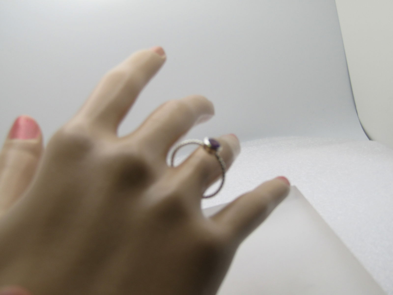 Sterling Amethyst Ring, Size 9.5, Bezel-Set - 6