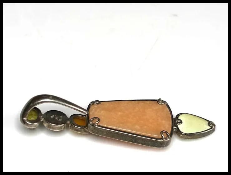 Estate Whitney Kelly Sterling Silver Mixed Gemstone Pendant - 6
