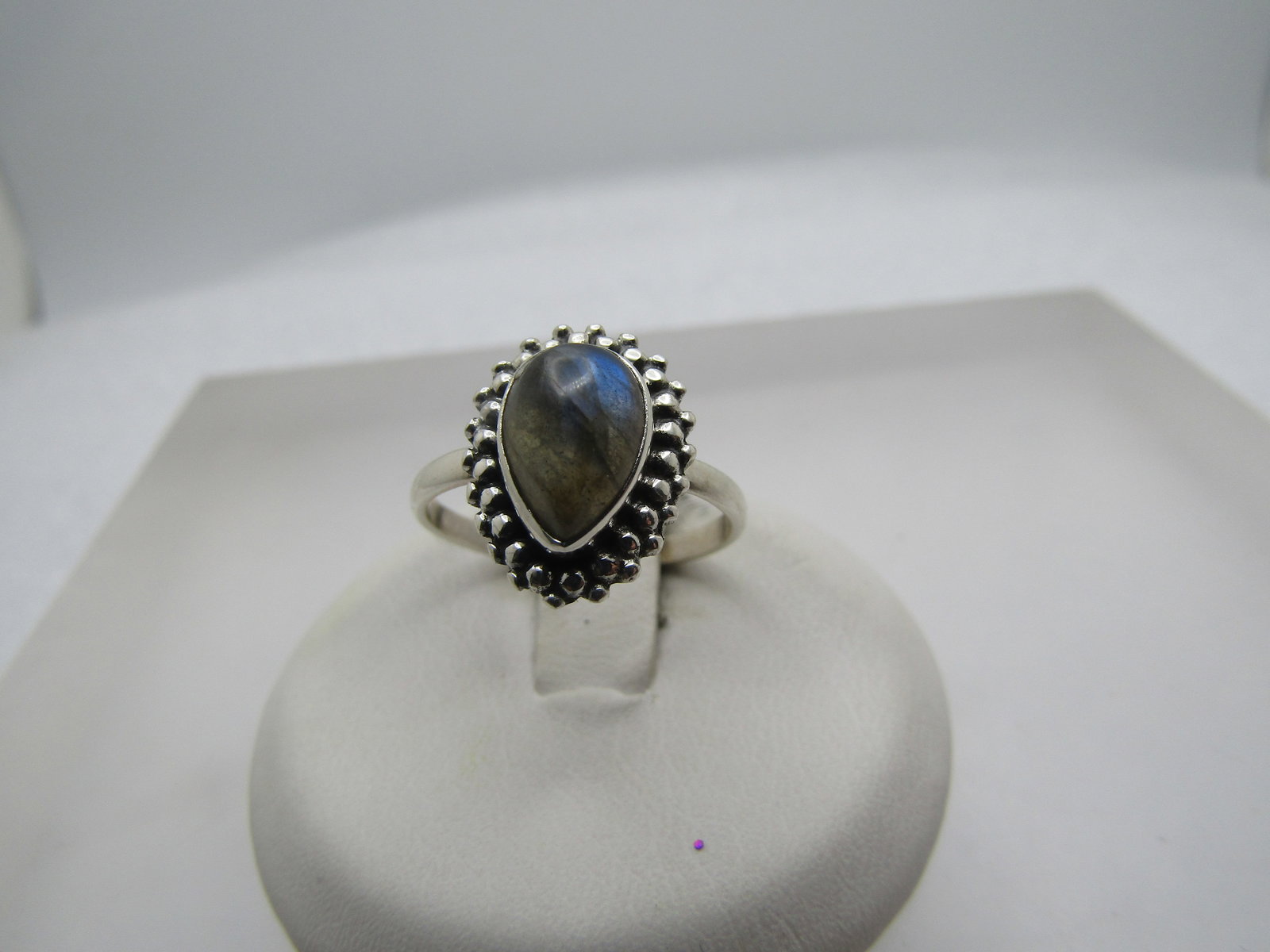 Sterling Labradorite Ring, Sz. 5.5, Southwestern Themed (1 of 7)