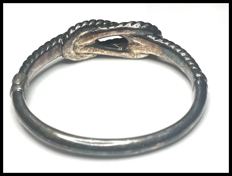 Estate Hallmarked Sterling Silver Knot Bracelet/ Cuff - 3