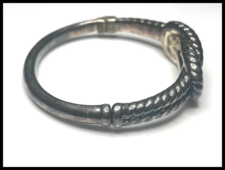 Estate Hallmarked Sterling Silver Knot Bracelet/ Cuff - 5