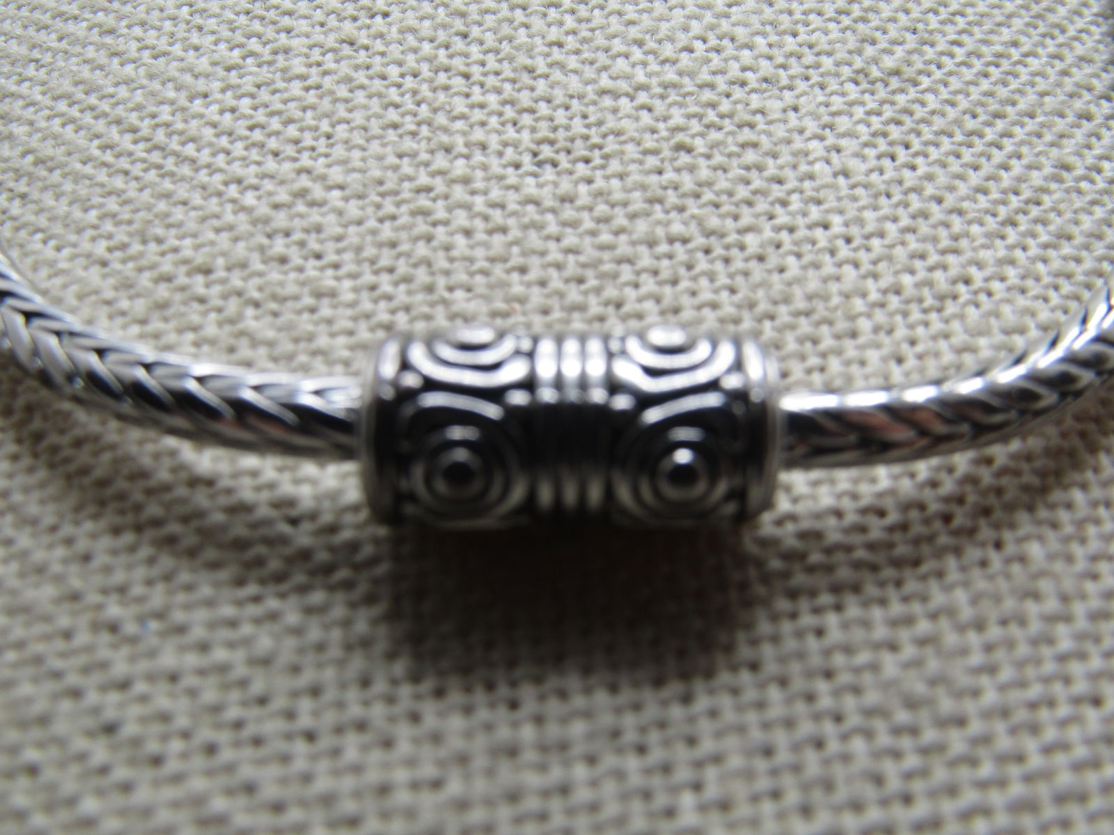 Black Faceted Drop Necklace, 18" Foxtail Link, 1980's-1990's - 6