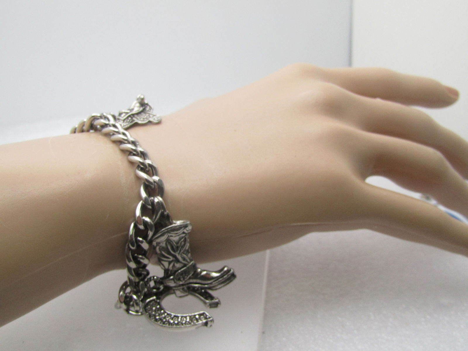 Vintage Cowboy/Country Western Charm Bracelet, 7", 1960's - 6