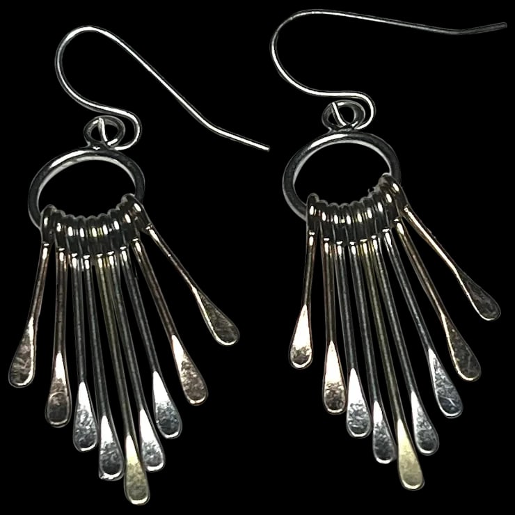 Estate Modernist Mixed Metal Earrings (1 of 4)