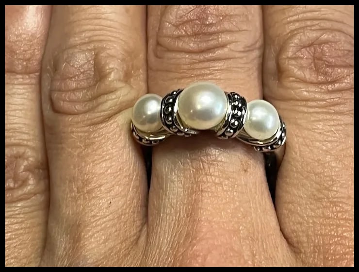 Honora Cultured Pearl Sterling Silver Ring - 6