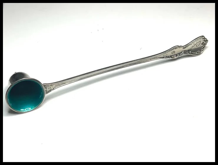 Vintage Sterling Silver Towle 1959 Green Enamel Debussy Candle Snuffer #516 - 3