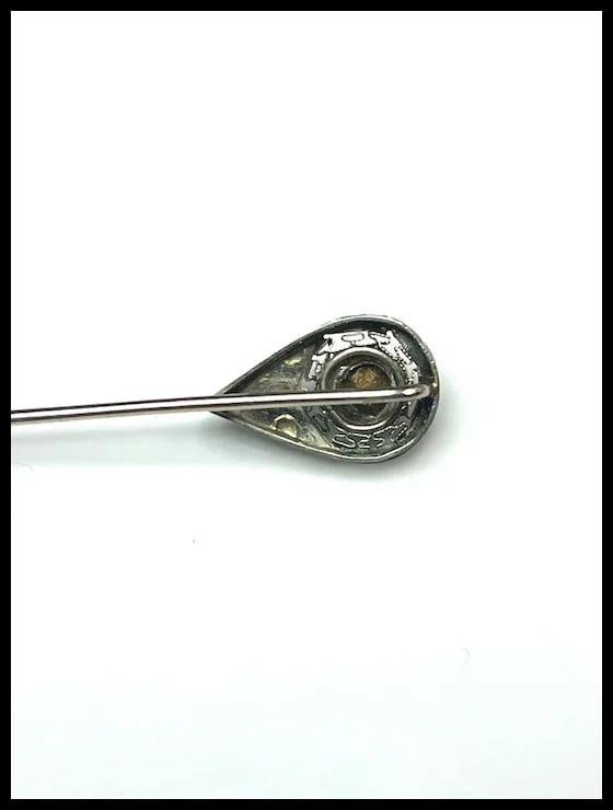 Vintage 14k White Gold Filigree Stickpin - 5