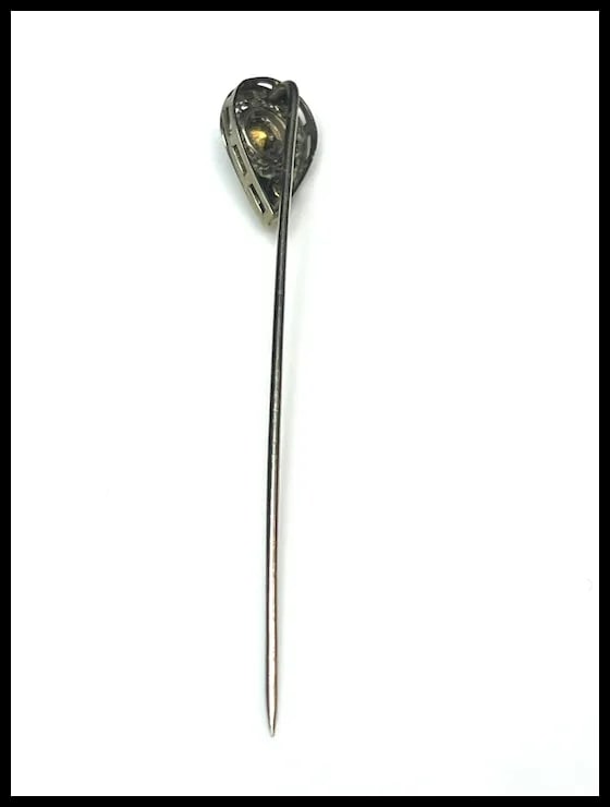 Vintage 14k White Gold Filigree Stickpin - 6