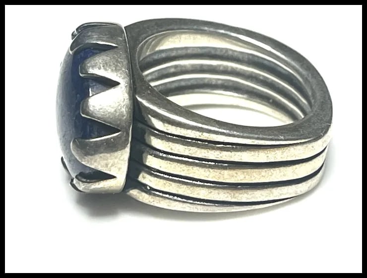 Estate Cody Sanderson and Carolyn Pollack Navajo Heavy Sterling Silver Ring - 5