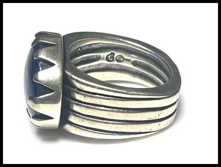Estate Cody Sanderson and Carolyn Pollack Navajo Heavy Sterling Silver Ring - 6