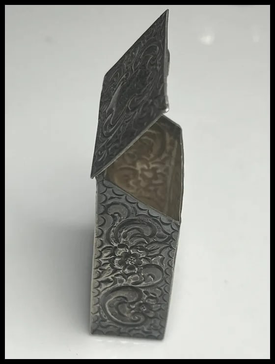 Vintage Ornate Matchstick Box Holder Engraved with the Letter "A" - 7