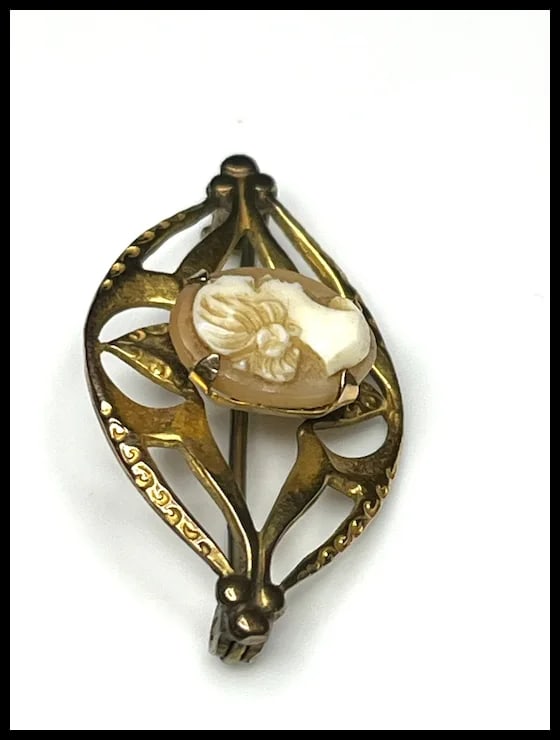 Vintage AMCO 10k GF Cameo Brooch - 3