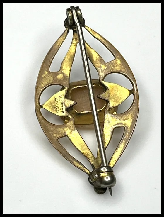 Vintage AMCO 10k GF Cameo Brooch - 6