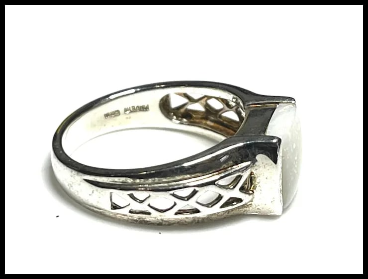 Estate Sterling Silver Opal Ring - 5