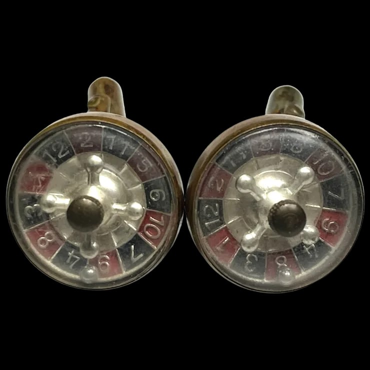 Vintage 1950's Spinning Roulette Wheel Cuff Link Set (1 of 9)