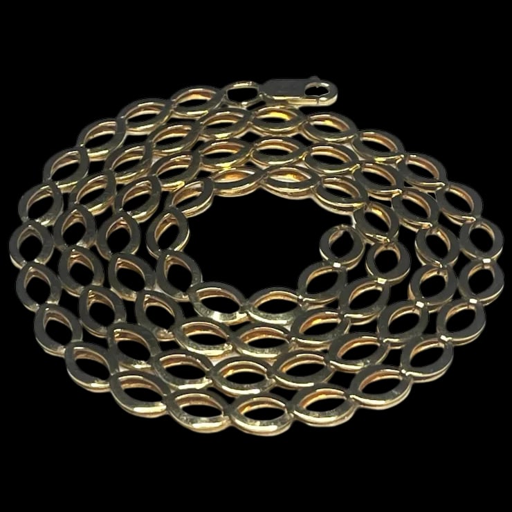 Estate Sterling Silver Gold Plated Fancy Link Chain Necklace (1 of 7)