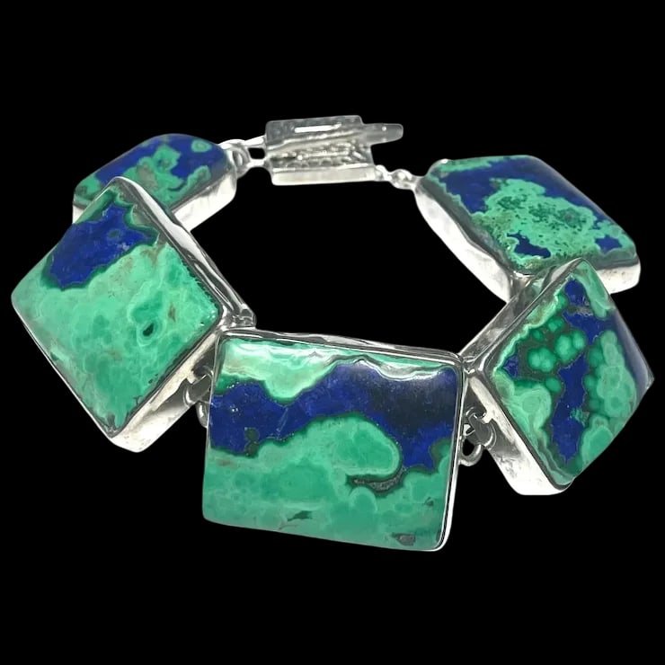 Estate Amy Kahn Russell Stone and Sterling Silver Heavy Bracelet (1 of 8)