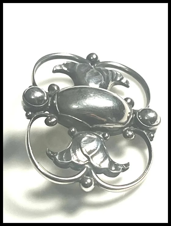 Georg Jensen Art Nouveau Sterling Silver Floral Brooch #236B - 3