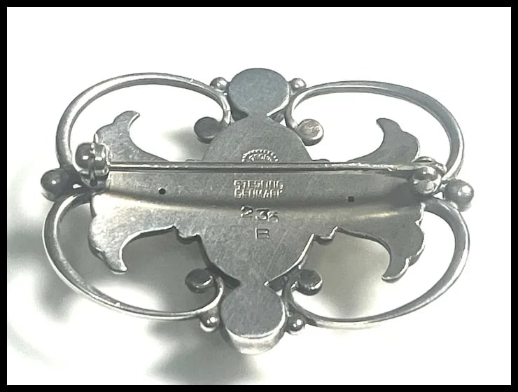 Georg Jensen Art Nouveau Sterling Silver Floral Brooch #236B - 5