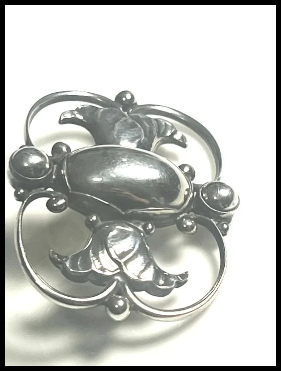 Georg Jensen Art Nouveau Sterling Silver Floral Brooch #236B - 6